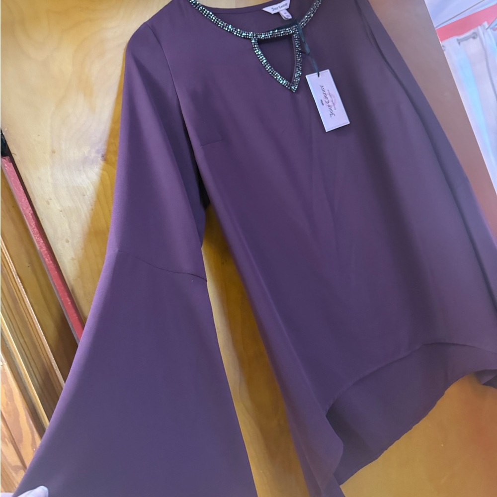 (NWT) Juicy Couture Medium Purple Women's Dressy Long Sleeve Top M
